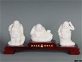 白瓷雕塑三件布袋弥勒  作者：苏清河